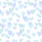 Romantic seamless pattern with cute images of hearts with hand drawn texture. The style of children`s drawing.