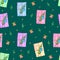 Romantic seamless pattern with cute presents, hearts and love for fabrics, background, wallpaper