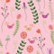 Romantic seamless pattern with flowers