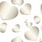 Romantic seamless pattern with glossy silver hearts