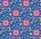 Romantic seamless pattern with heart shaped skeleton keys and locks on bright blue background. Retro vector design texture for