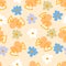 Romantic seamless pattern with hearts and daisy flowers. Summer aesthetic print for fabric, paper, T-shirt. Doodle vector