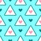 Romantic seamless pattern with hearts and triangles. Cute girly print.