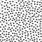 Romantic seamless pattern with tiny black hearts. Abstract repeating. Cute backdrop. White background. Template for