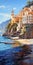 Romantic Seascape: Amalfi Coast In Italy - Detailed Oil Painting