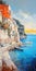 Romantic Seascape: Fjord And Homes Along The Amalfi Coast In Italy