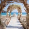 Romantic seaside garden wedding ceremony with nautical elements