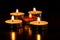 Romantic small lit candles