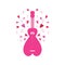 Romantic style pink electric guitar with hearts