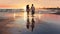 Romantic Sunset Beach Scene Love on Valentines Day