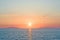 Romantic sunset over eolian islands Sicily Italy