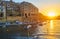 Romantic sunset in Valletta Grand Harbour, Malta