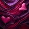 Romantic Swirls and Glossy Silky Hearts Romantic Art Valentine Day AI Generated
