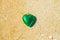 romantic symbol of heart ornament on the beach