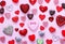 Romantic symbols of hearts and candy Valentine`s Day