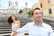 Romantic travel couple, Spanish Steps, Rome, Italy