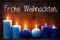 Romantic Turquoise Candle Light , Frohe Weihnachten Means Merry Christmas