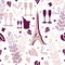 Romantic Vacation-Love in Parise Seamless Repeat Pattern Background