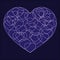 Romantic valentine card with Big violet heart