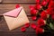 Romantic Valentine Day Roses and Love Letter