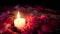 Romantic Valentine with footage of decorative flower and candle burning