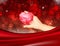 Romantic Valentine Red Ruby Heart Diamond Bokeh lights Elegant Love Background