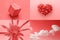 Romantic Valentine`s collage inspired by Living Coral color of t