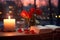 Romantic Valentine's Day ambiance, space for love notes