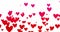Romantic Valentine`s day background with red and pink hearts floating upwards and slowly fading away. Solid version and mask