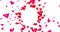 Romantic Valentine`s day background with ring of red and pink hearts floating and slowly fading away. Solid version and mask