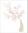 Romantic vase with a delicate cherry blossom. Exquisite petals and delicate floral fragrance. Decoration of a festive table and an