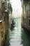 Romantic Venetian canals and gondolas, Italy