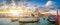 Romantic Venice Gondola scene on Canal Grande at sunset, Italy