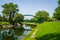 Romantic view with bridge of Porsuk River in Eskisehir, Turkey