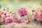 Romantic vintage love background with flowers
