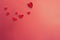 Romantic wallpaper with hearts texture background pink. valentines concept