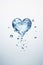 Romantic water splash flowing in heart shape