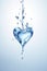 Romantic water splash flowing in heart shape