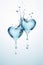 Romantic water splash flowing in heart shape