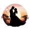 Romantic Wedding Couples Silhouettes In Exotic Fantasy Landscapes