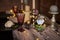 Romantic or Wedding dinner setup or Holiday table setting