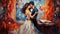 Romantic Wedding Painting With Energetic Impasto And Majestic Composition