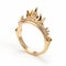 Romantic Whimsy: Gold Crown Ring With Diamonds