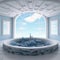 Romantic Whirlpool Tub With Blue Sky And Clouds