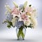 Romantic Whispers: A Soft Pastel Bouquet of Lilies and Hydrangeas