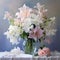 Romantic Whispers: A Soft Pastel Bouquet of Lilies and Hydrangeas