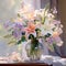 Romantic Whispers: A Soft Pastel Bouquet of Lilies and Hydrangeas