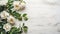 Romantic White Flowers And Leaves On Wooden Table - Uhd Image By William Stanley Haseltine