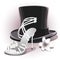 Romantic white wedding shoe