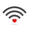 Romantic Wifi love symbol. Vector illustration